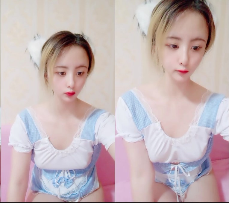 金发白嫩小姐姐！长相甜美乖巧！撩起女仆短裙无毛骚穴，跳蛋塞入震动，掰穴假屌深插}