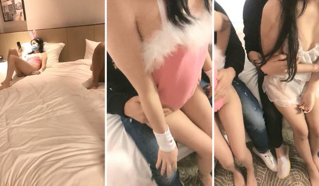 【女神们的淫荡之夜】超级震撼3女3男酒店群P，极品身材女神们骚浪互舔待操，宏大场景淫靡刺激}
