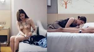黑裙胸前纹身妹子，性感连体网袜舔弄69口交骑乘猛操，呻吟娇喘非常诱人}