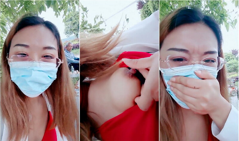 高雅文靜眼鏡輕熟美婦戶外大挑戰,背著幾個大爺玩弄大黑牛,噴壹地水,大爺壹直偷瞄,真刺激}