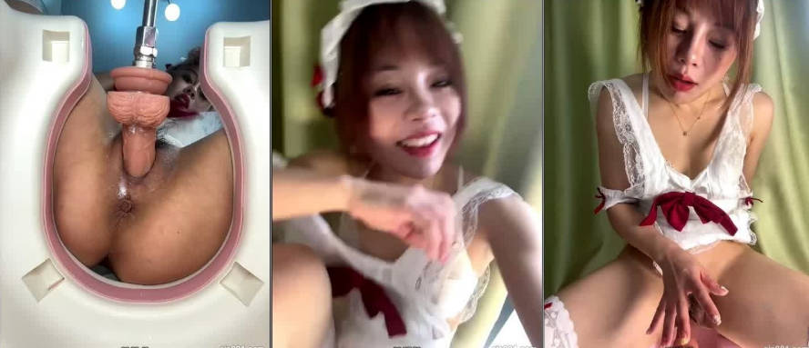 【stripchat】淫荡骚妇「gameyoyo」女仆肉丝装，近距离炮机高速抽插，白浆流出}
