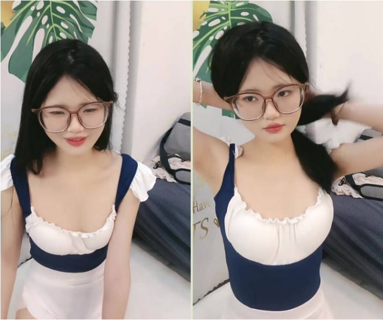 清纯甜美眼镜妹妹！女仆装展示美足！浴室洗澡炮友草逼，娇小身材细腰美腿，怼入小穴后入抽插