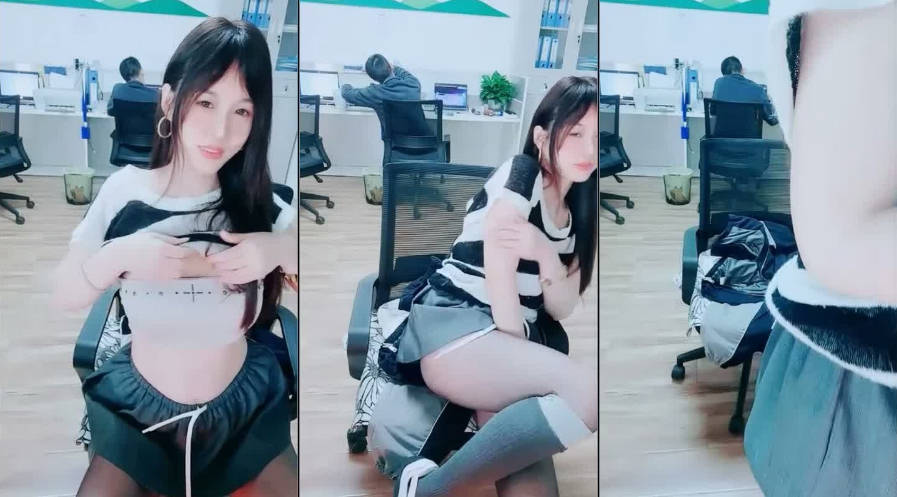 美女办公室！ #晚安樊樊 后面两个同事在上班她肛塞 (2)