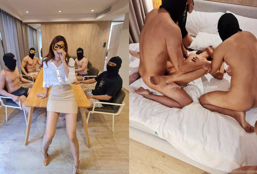 无可挑剔九头身马甲线长腿终极绿帽骚妻OLsou私拍五，与多名单男群P乱交
